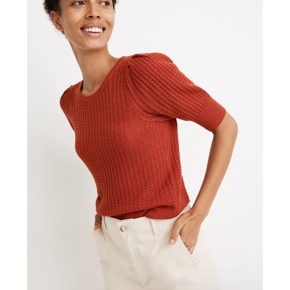 S O L D : Madewell Merino Wool Alpaca Blend Puff Sleeve Sweater Tee - Picture 13 of 13
